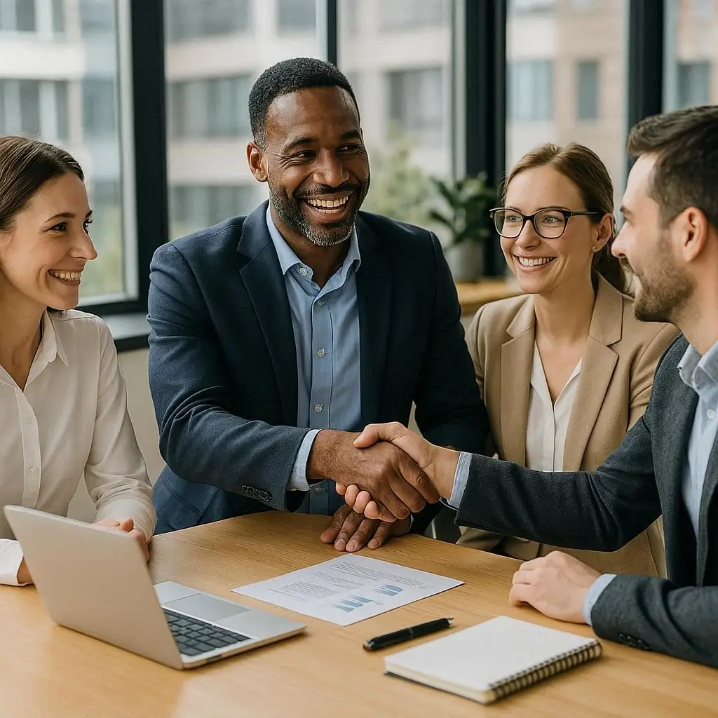 Collaborative meeting image where a Client Relationship Partner builds personalized relationships and delivers value beyond transactions.